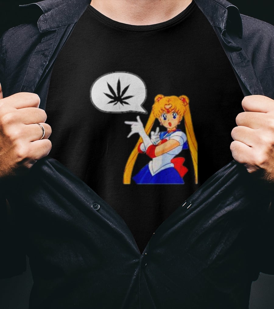 Sailor Moon Marijuana Speech Bubble Iconic Character T-Shirt