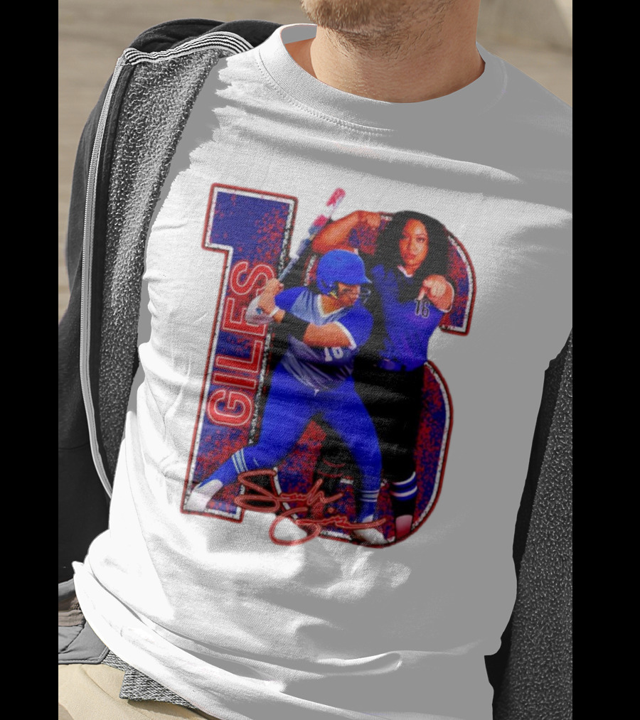 Giles 16 Softball Players Signature Sam Lodge Jessup T-Shirt
