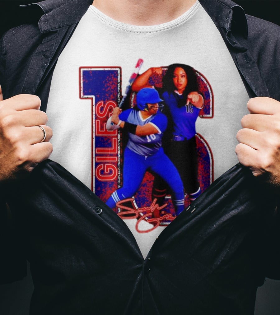 Giles 16 Softball Players Signature Sam Lodge Jessup T-Shirt