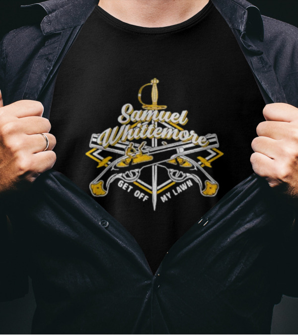 Samuel Whittemore Get Off My Lawn Emblem With Swords And Muskets T-Shirt