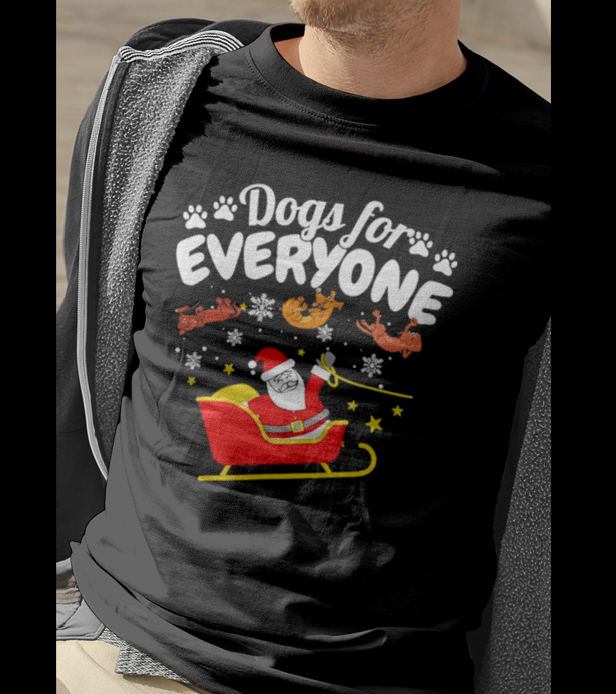 Dogs For Everyone Santa Claus Funny Christmas T-Shirt