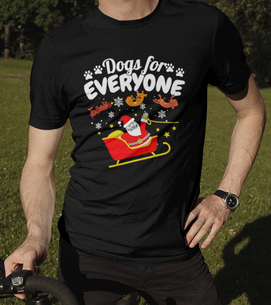 Dogs For Everyone Santa Claus Funny Christmas T-Shirt