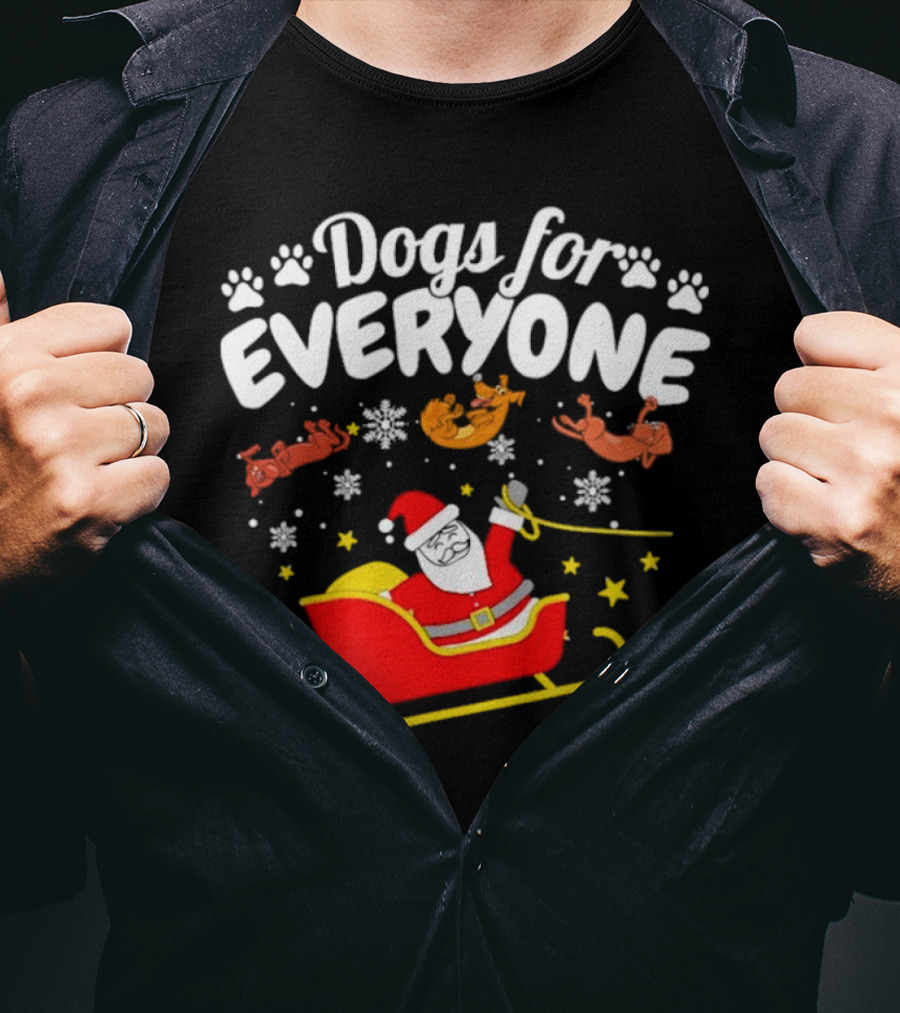 Dogs For Everyone Santa Claus Funny Christmas T-Shirt