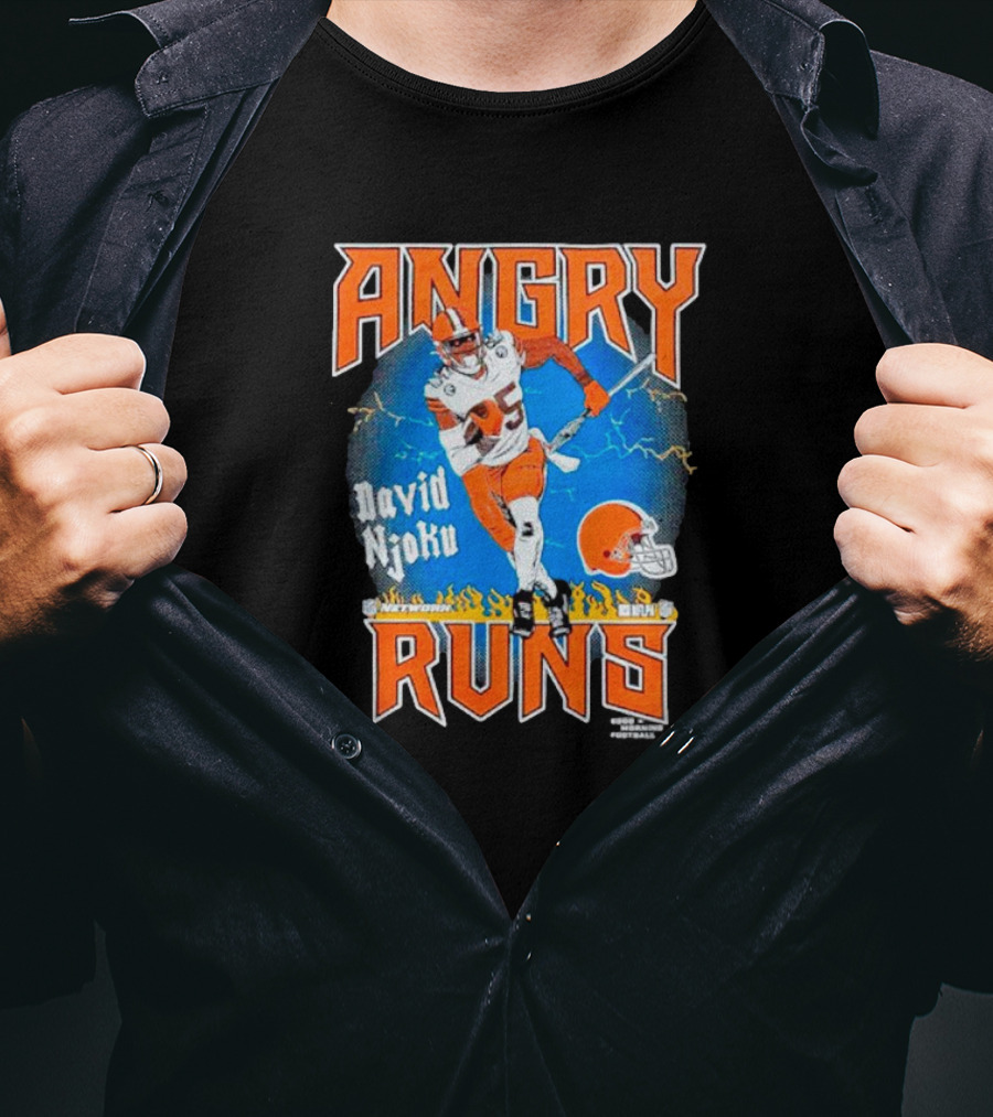 Angry Runs David Njoku Cleveland Browns Football T-Shirt
