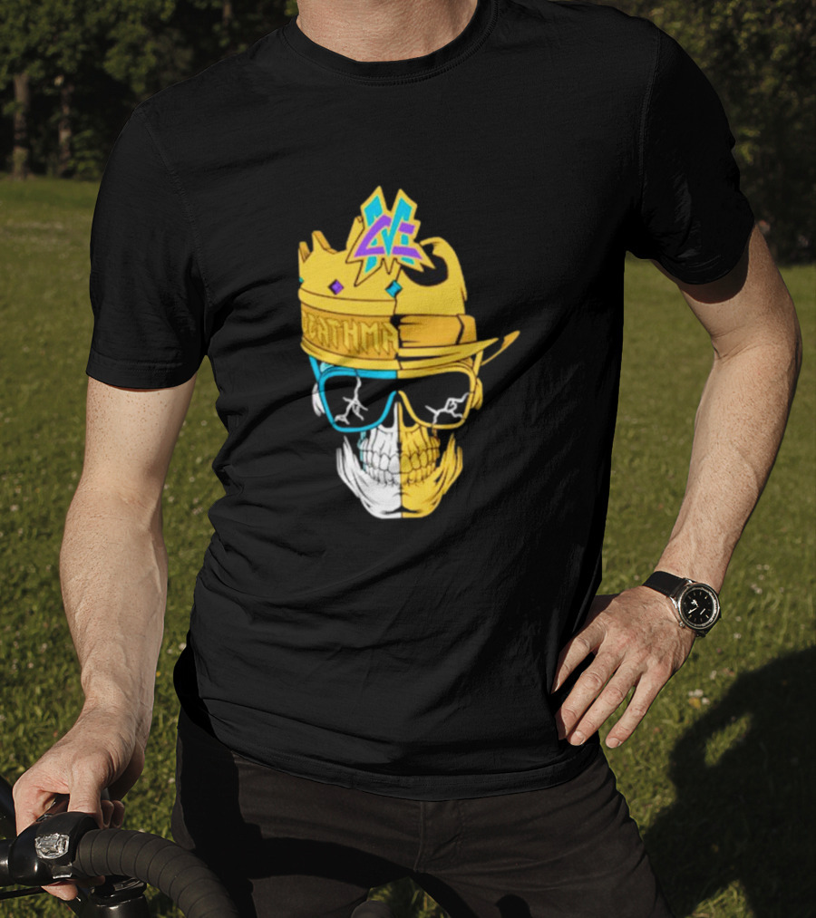 Matt Cardona Deathmatch God Crowned Skull With Sunglasses And Crown Split T-Shirt
