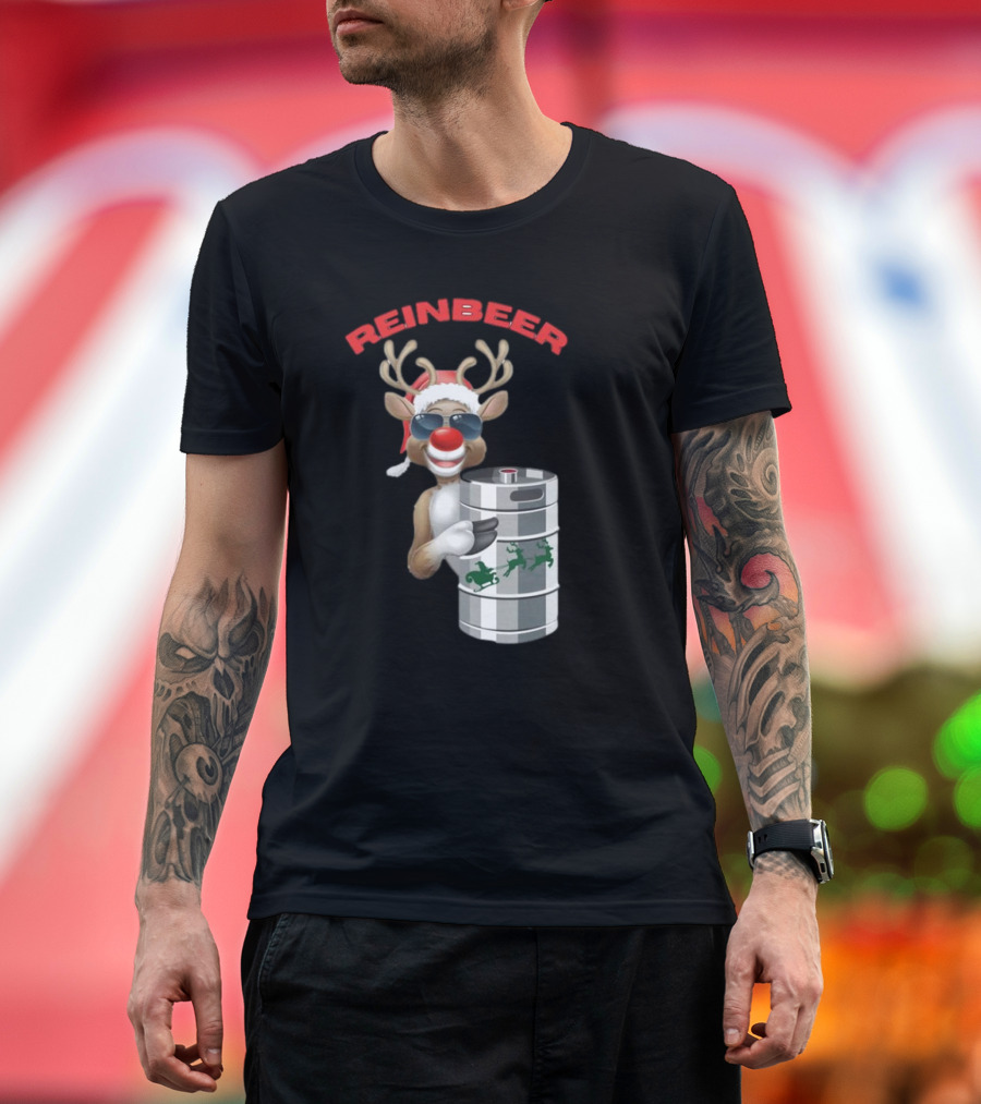 Reinbeer Reindeer Santa Funny Christmas Keg T-Shirt