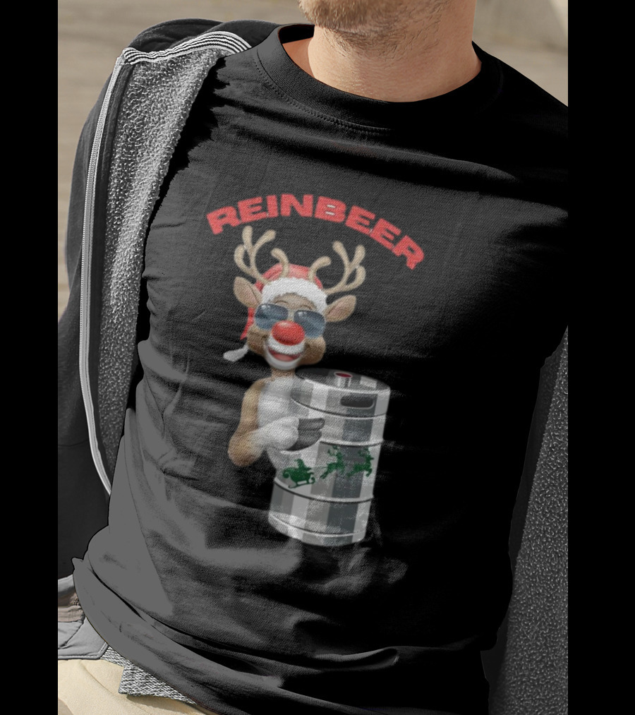 Reinbeer Reindeer Santa Funny Christmas Keg T-Shirt