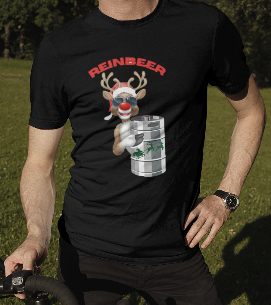 Reinbeer Reindeer Santa Funny Christmas Keg T-Shirt