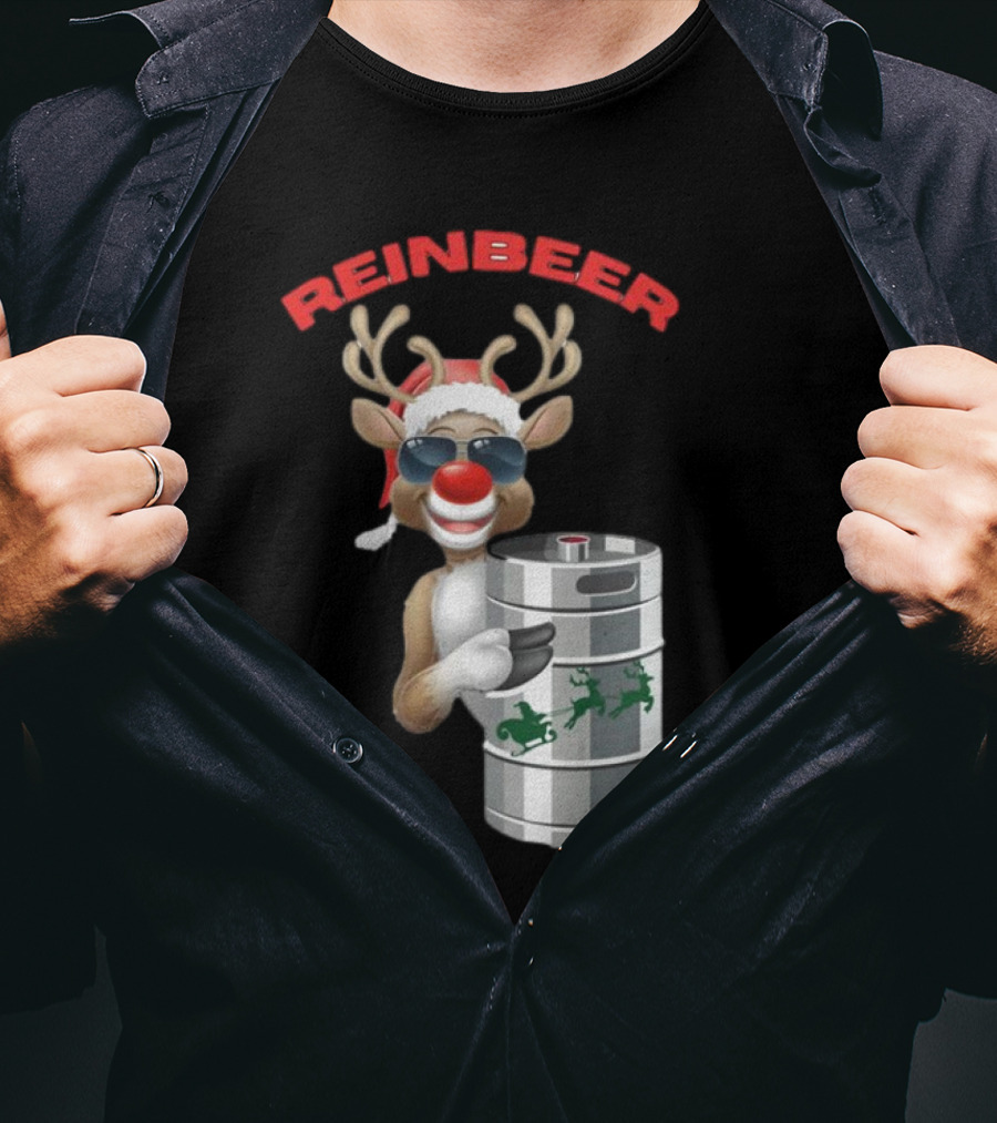 Reinbeer Reindeer Santa Funny Christmas Keg T-Shirt
