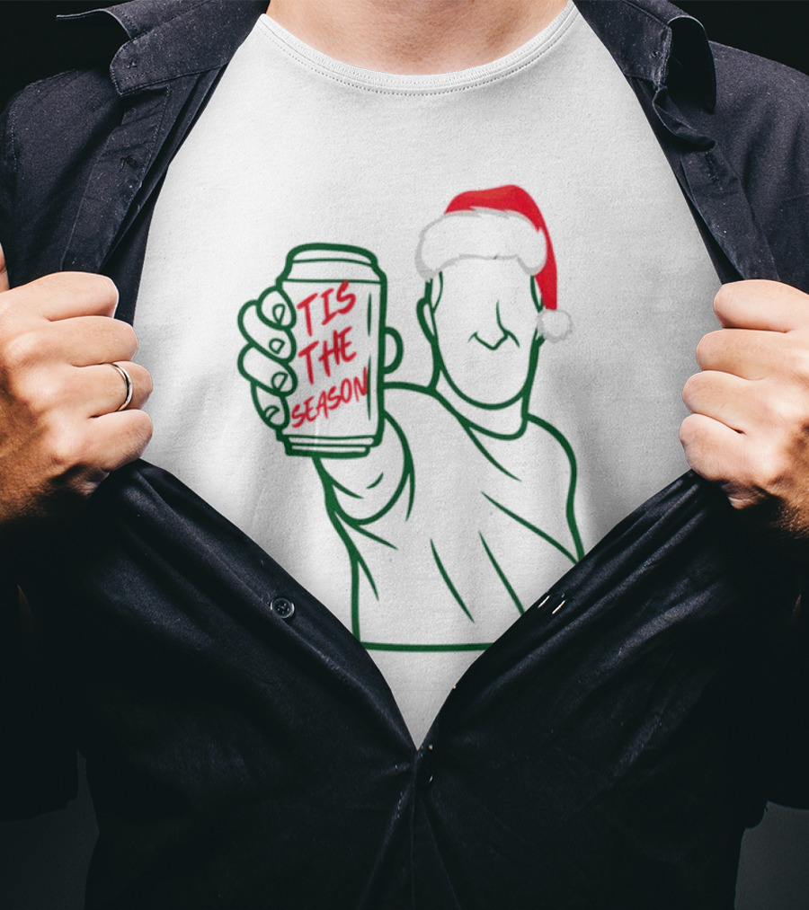 Tis The Season Beer Santa Hat Cheers T-Shirt
