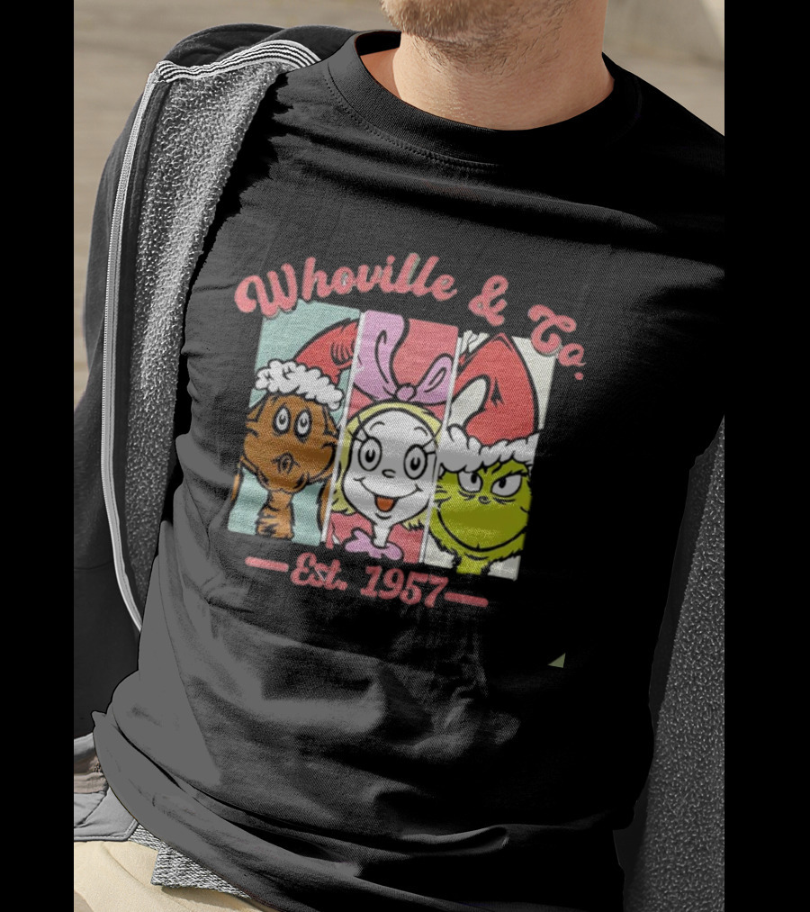 Whoville And Co Est 1957 The Grinch Cartoon Characters T-Shirt