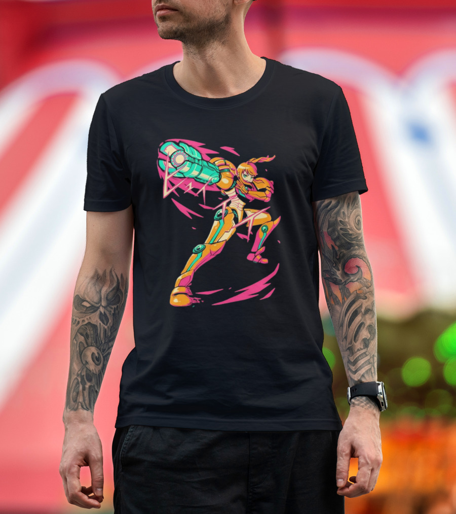 The Yetee Take Aim Metroid Samus Power Suit T-Shirt