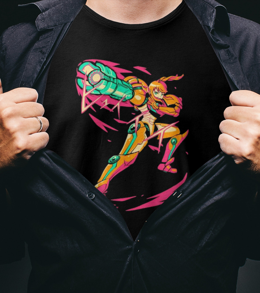 The Yetee Take Aim Metroid Samus Power Suit T-Shirt