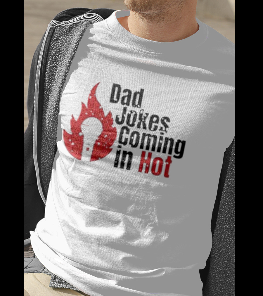 Dad Jokes Coming In Hot With Red Microphone Flame T-Shirt