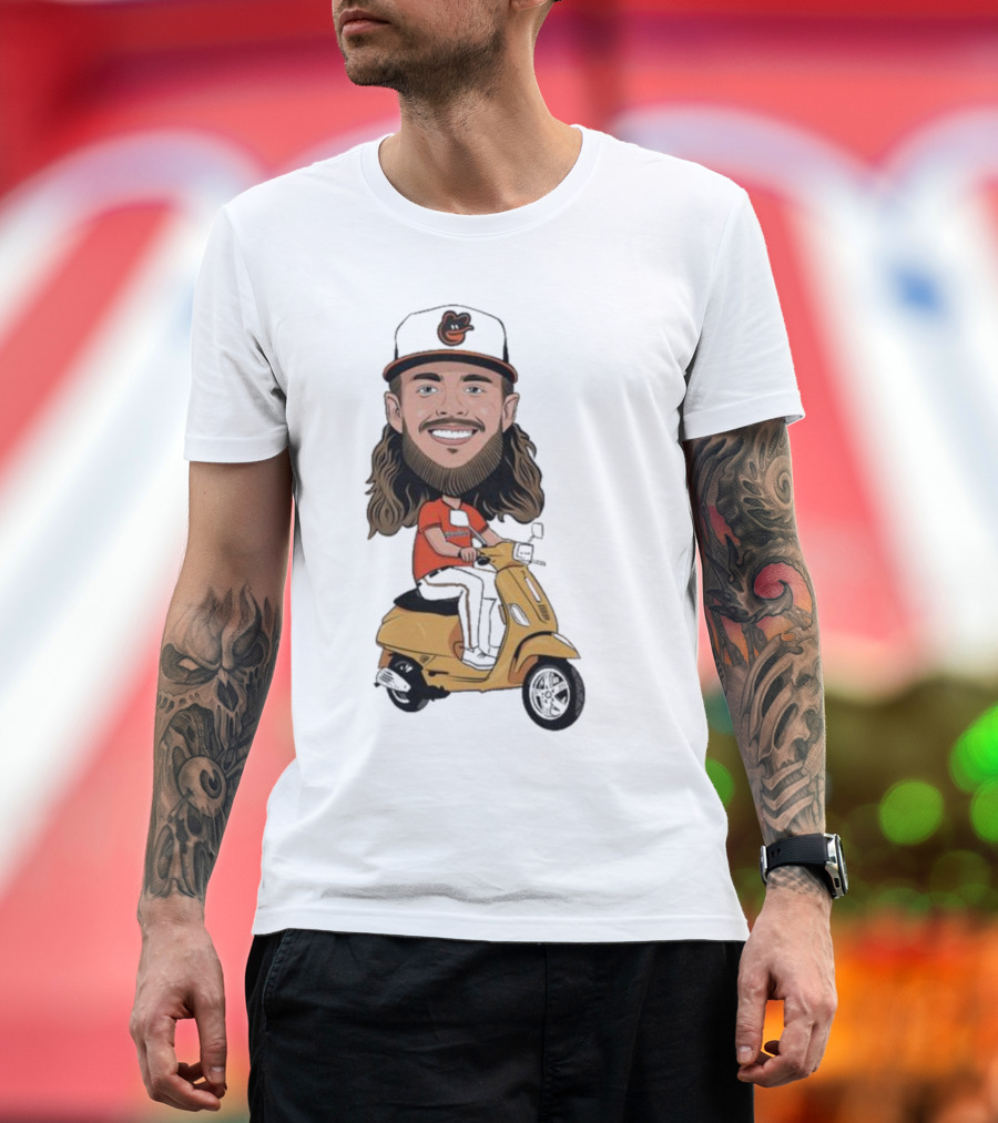 Baltimore Orioles Vespi Riding a Vespa Scooter T-Shirt