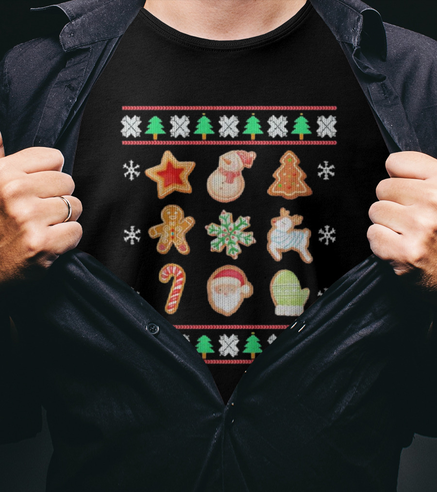 Christmas Cookies Gingerbread Snowflakes Santa Holiday T-Shirt