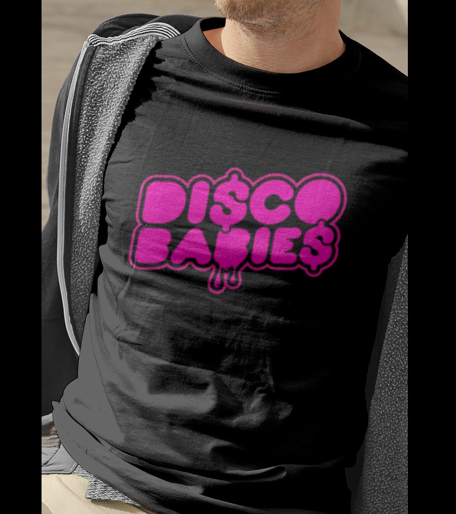 Disco Babies Neon Pink Dripping Dollar Sign Remix T-Shirt