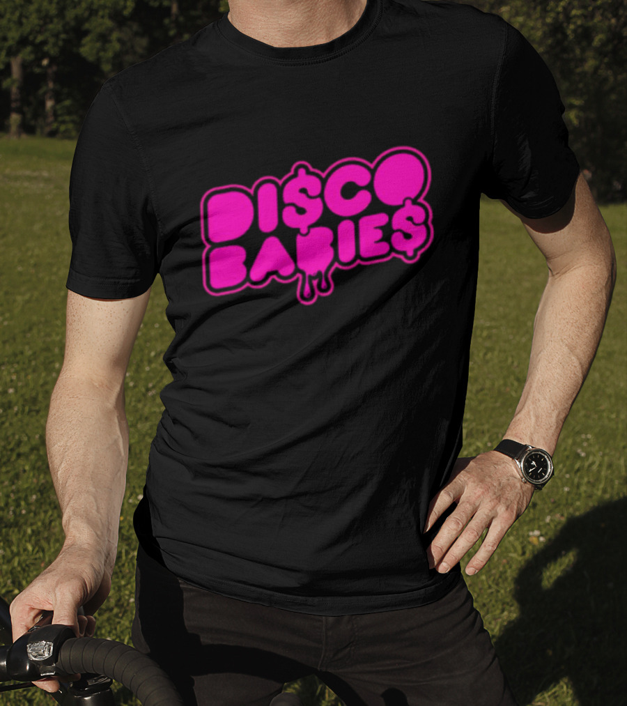 Disco Babies Neon Pink Dripping Dollar Sign Remix T-Shirt