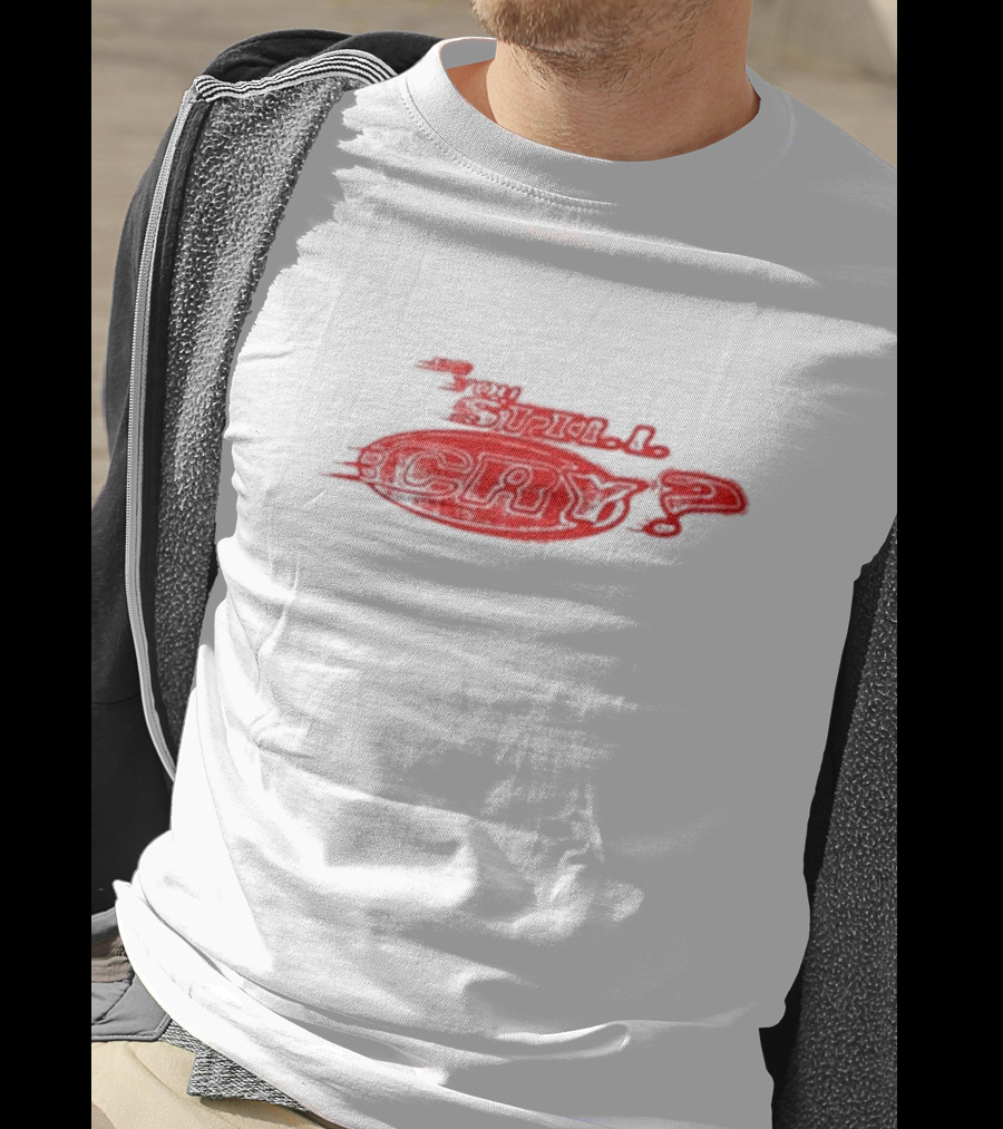 Do You Still Cry? Red Distorted Text T-Shirt