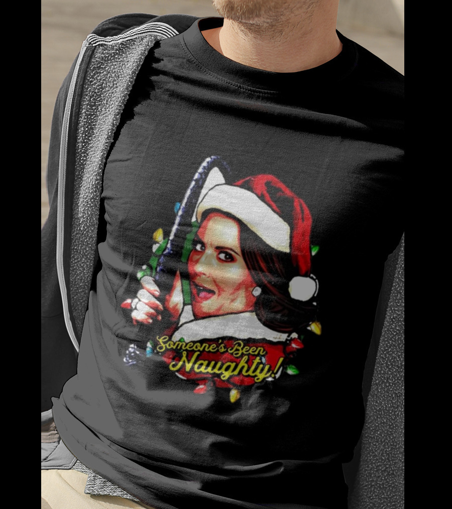 Karen Walker Someone’s Been Naughty Christmas Santa Whip Lights T-Shirt