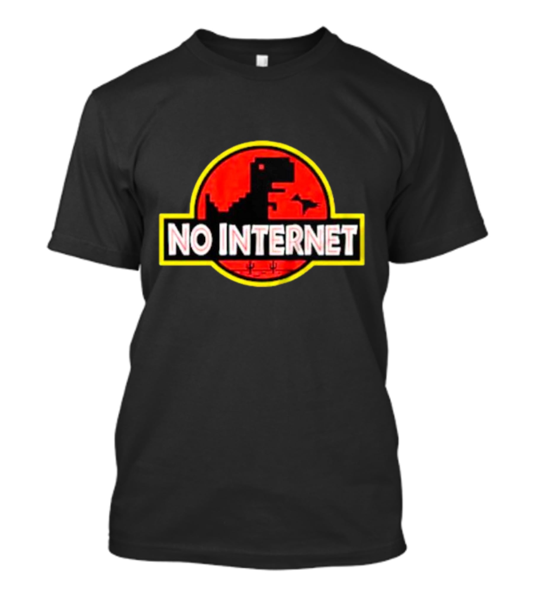 No Internet Dinosaur Jurassic Park T-Shirt