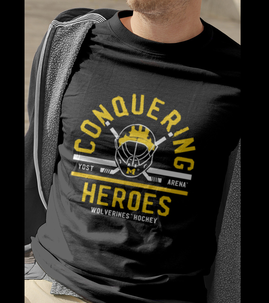 Conquering Heroes Yost Arena Wolverines Hockey T-Shirt