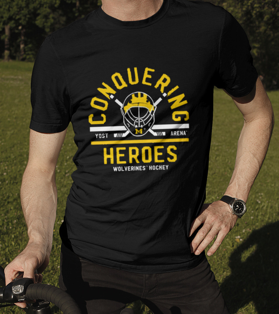 Conquering Heroes Yost Arena Wolverines Hockey T-Shirt