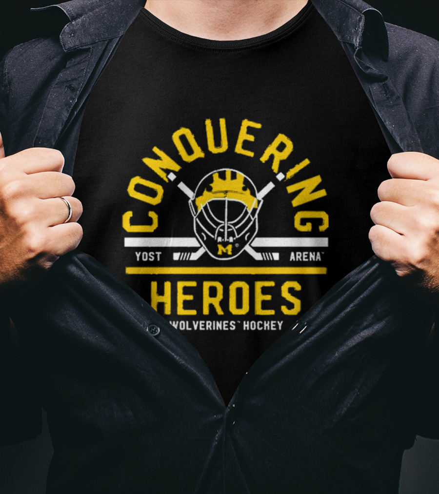 Conquering Heroes Yost Arena Wolverines Hockey T-Shirt