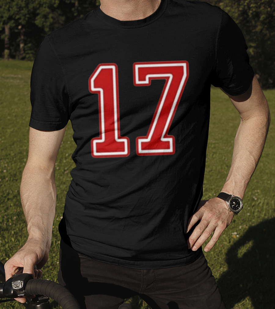 Tate Mcrae Exes Number 17 Red Bold Print T-Shirt