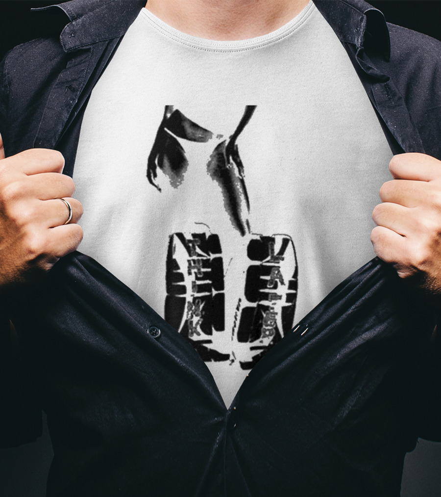 Tatemcrae Think Later Bold Legs Striking Pose In Monochrome T-Shirt