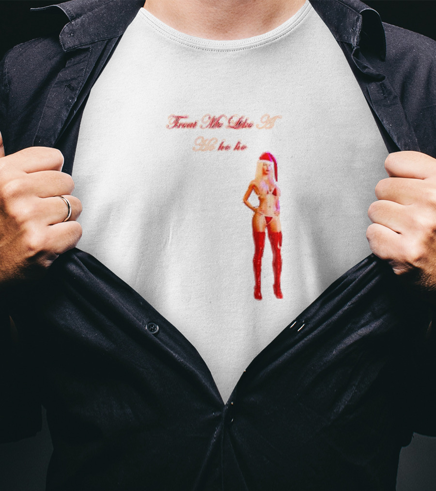 Treat Me Like A Ho Ho Ho Red Boots Santa Hat T-Shirt