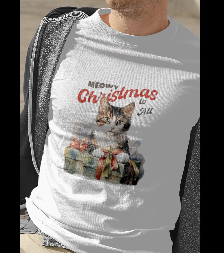 Meowy Christmas To All Cat In Gift Box T-Shirt