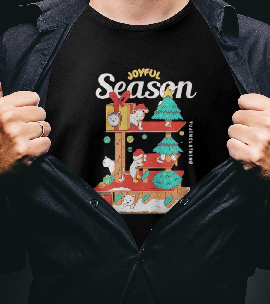Joyful Season Merry Christmas Yujiinclothing Dog Tree T-Shirt