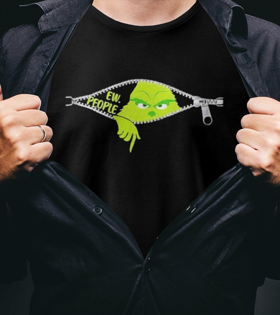 Ew People Grinch Zipper Christmas Mood T-Shirt