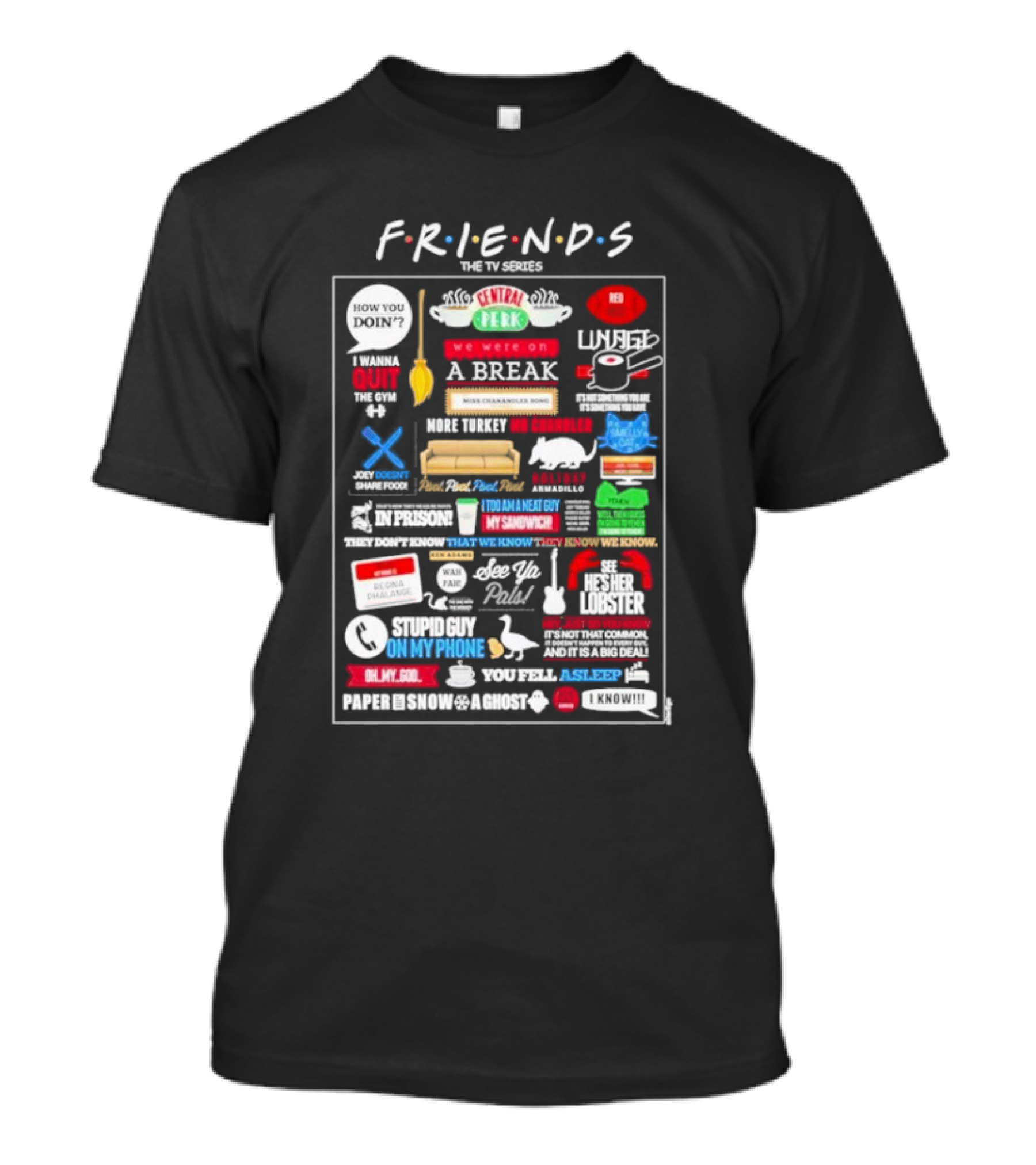 Friends The TV Series Iconic Quotes And Symbols T-Shirt
