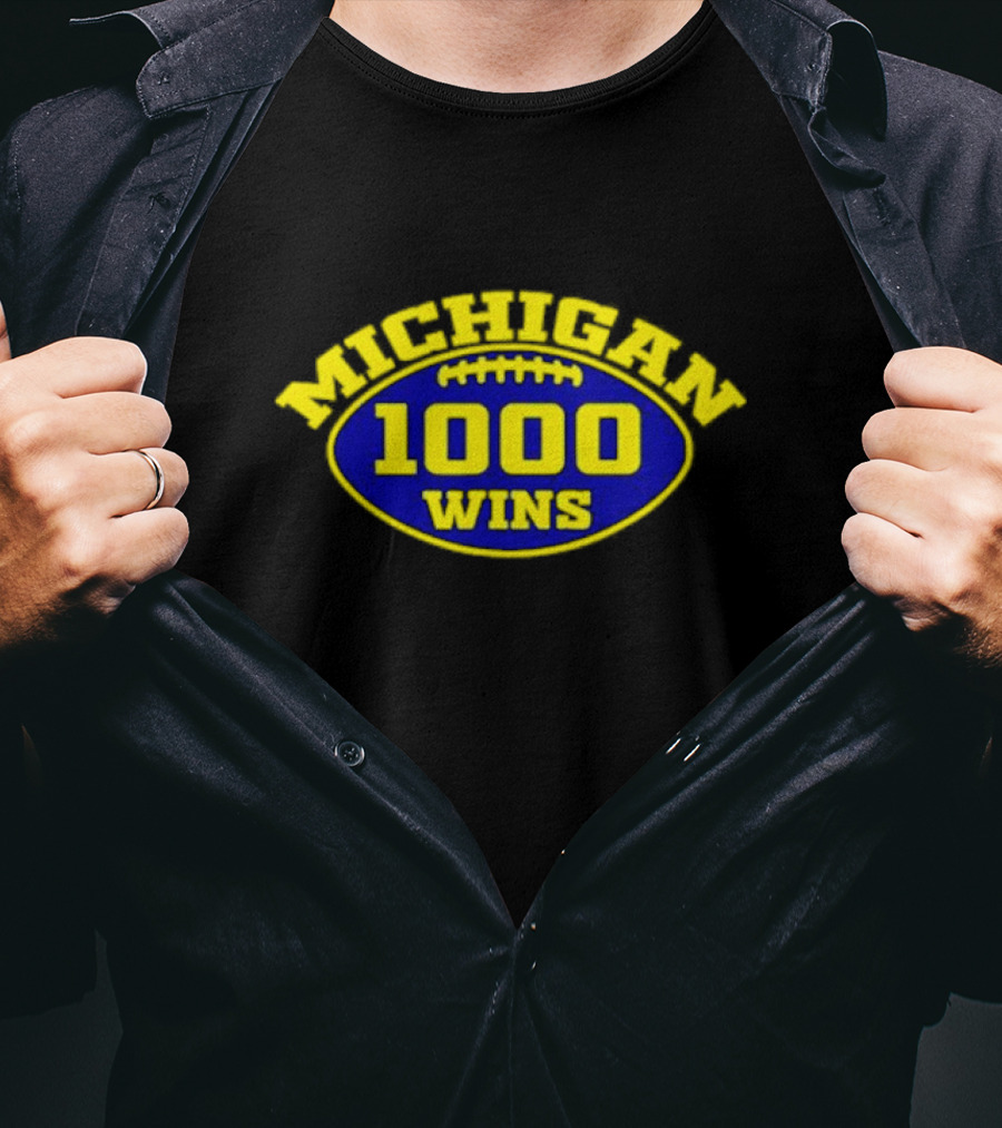 Michigan Wolverines 1000 Wins Football T-Shirt
