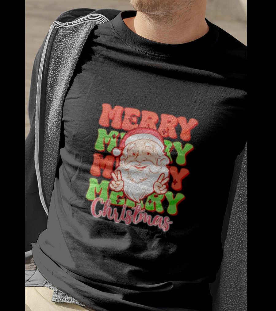 Merry Merry Merry Merry Christmas Santa T-Shirt