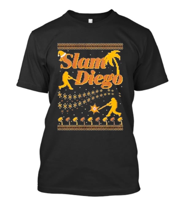 Slam Diego Retro Baseball Palm Trees Starburst T-Shirt