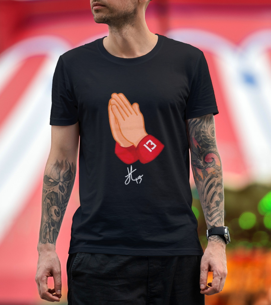 Jordan Travis College Praying Hand Number 13 T-Shirt