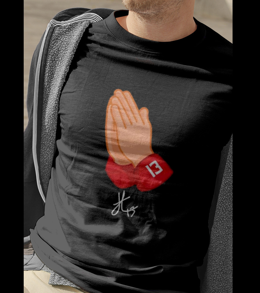 Jordan Travis College Praying Hand Number 13 T-Shirt