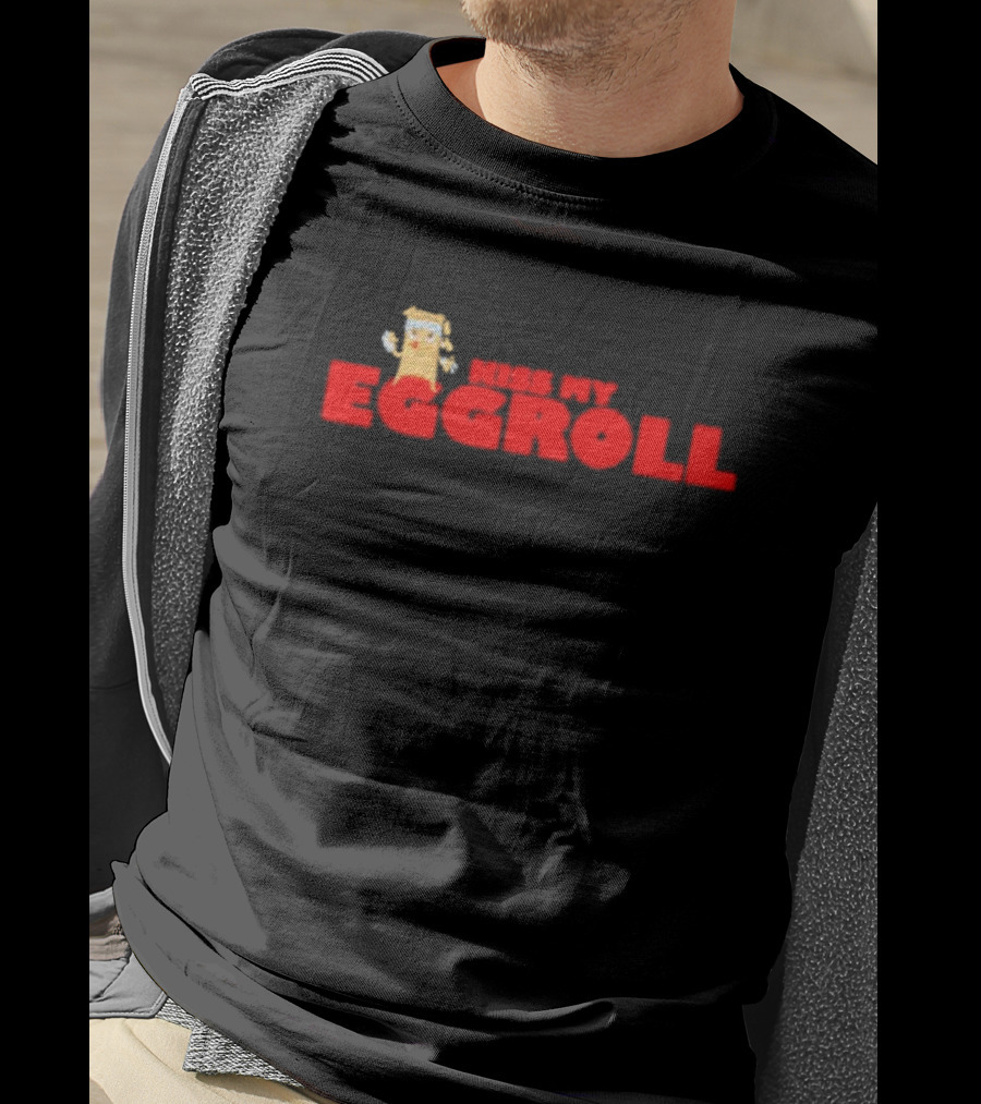 Kiss My Eggroll Cartoon Eggroll Character T-Shirt