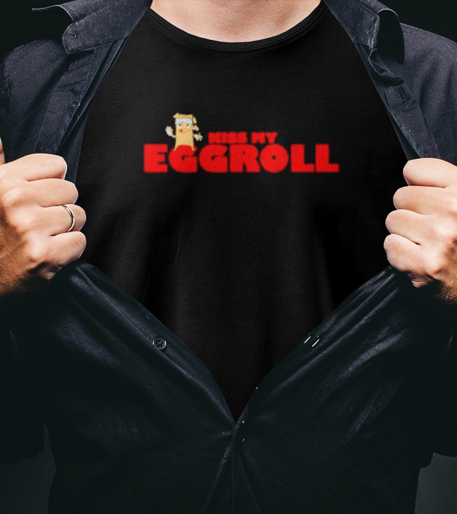 Kiss My Eggroll Cartoon Eggroll Character T-Shirt