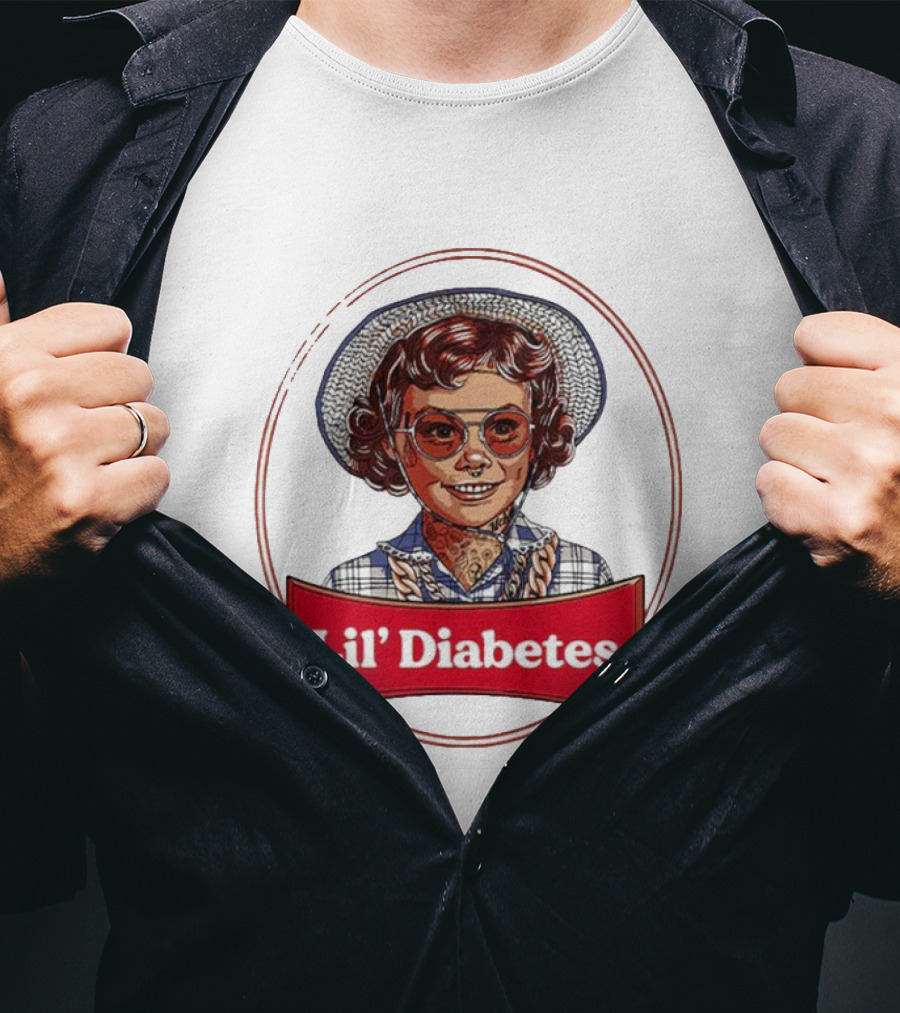 Lil’ Diabetes Retro Kid With Hat And Glasses T-Shirt