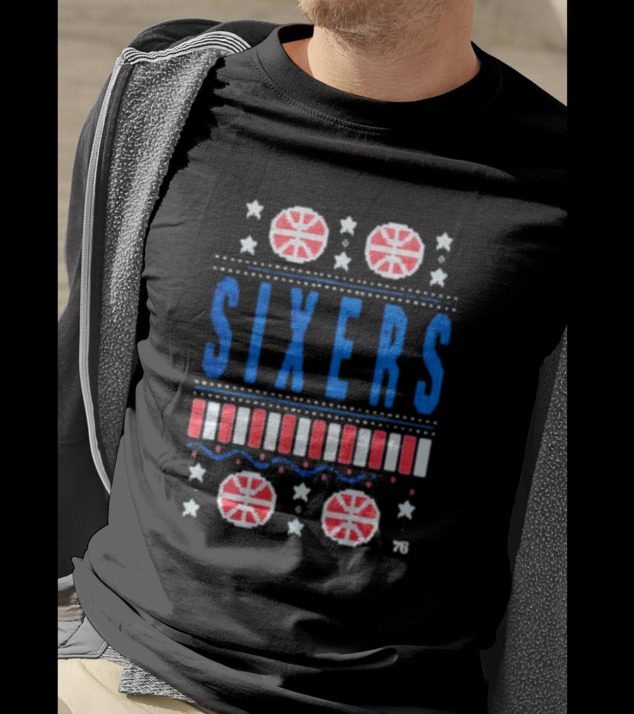 Philadelphia 76ers Sixers Holiday Basketball Stars T-Shirt