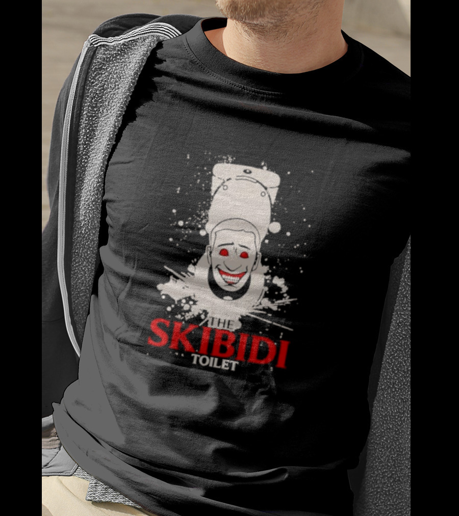 The Skibidi Toilet Creepy Face Splatter T-Shirt