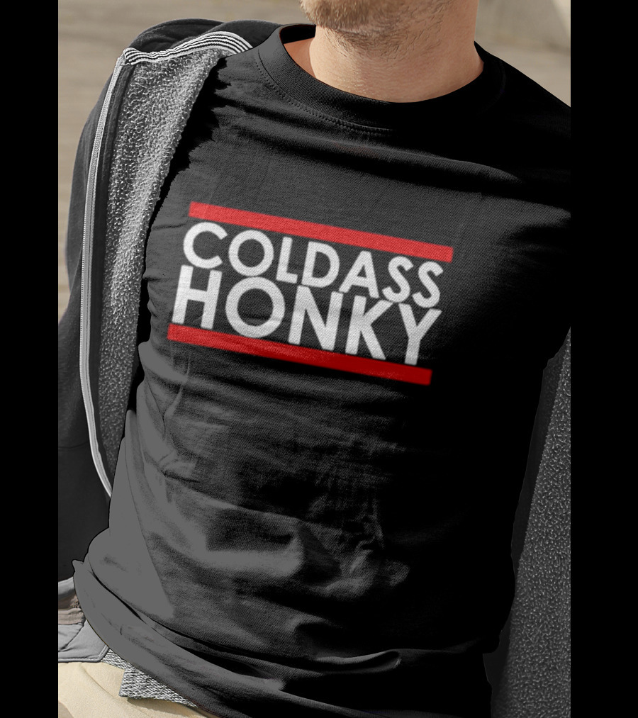 COLD ASS HONKY White Bold Letters Red Bars T-Shirt