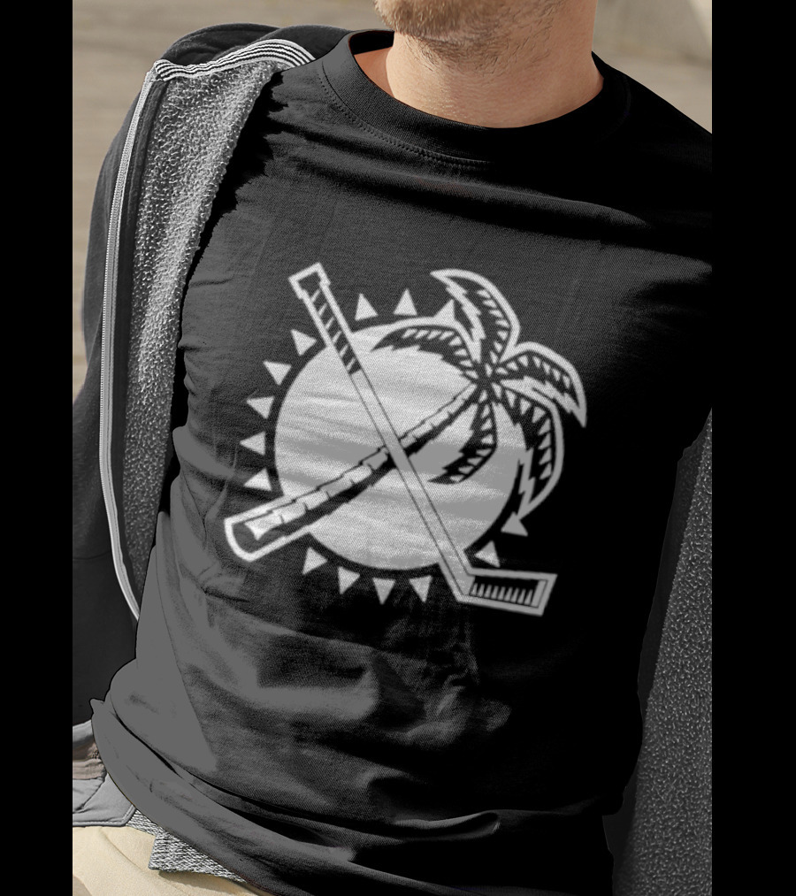 Florida Hockey Palm Tree Sunburst T-Shirt