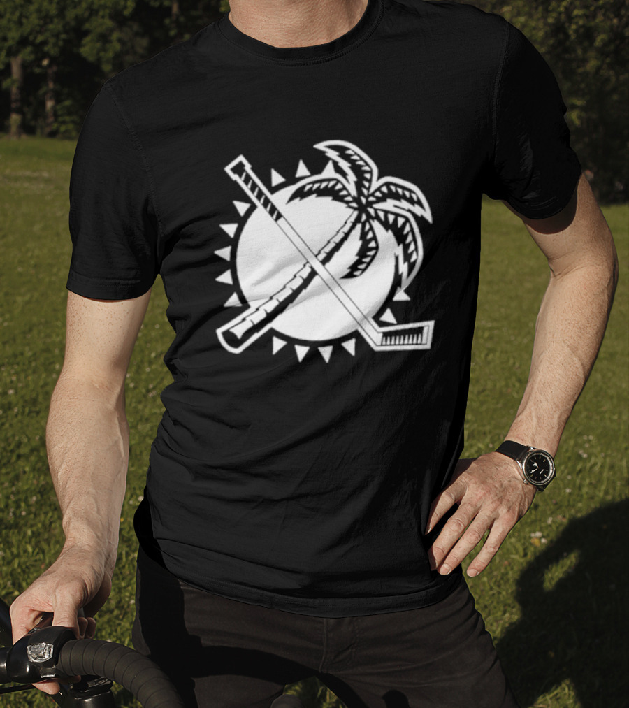 Florida Hockey Palm Tree Sunburst T-Shirt