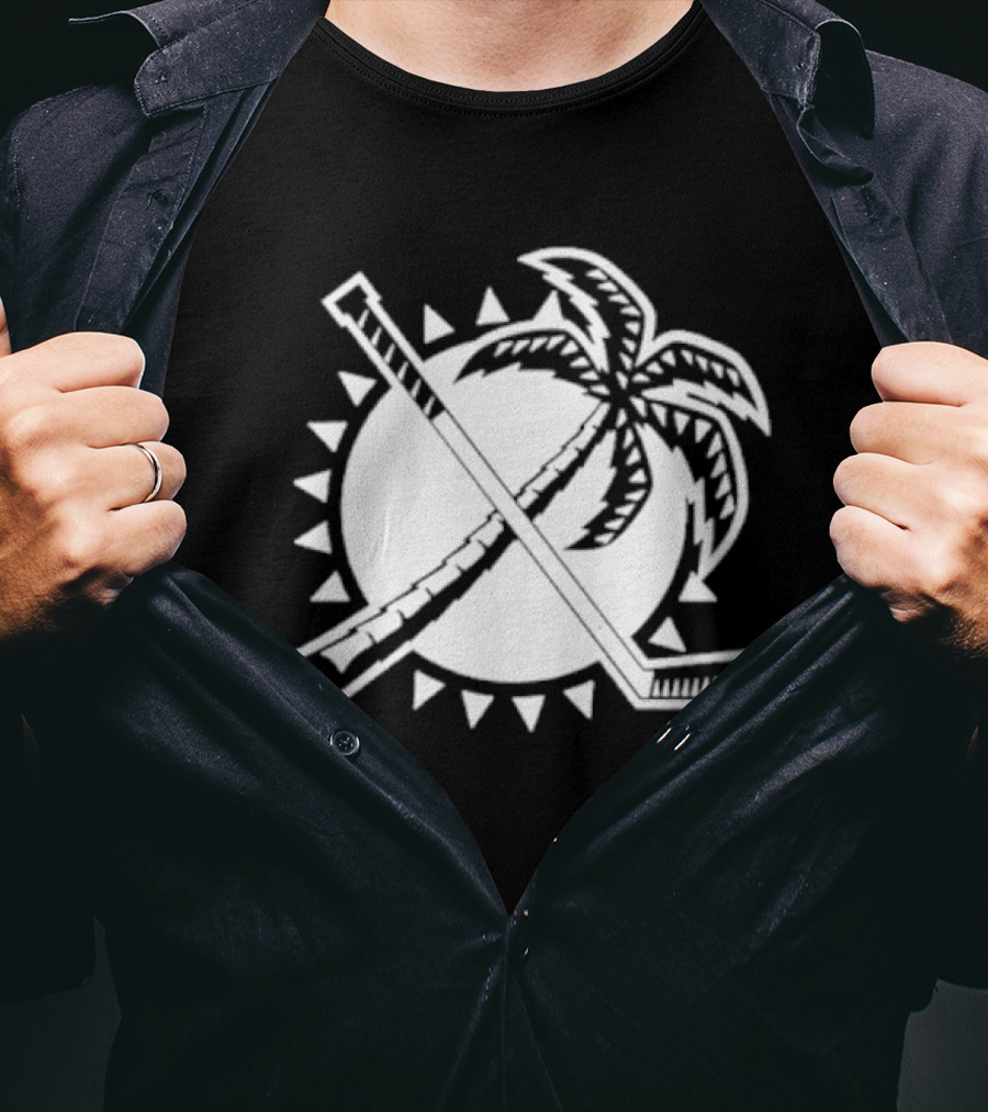 Florida Hockey Palm Tree Sunburst T-Shirt