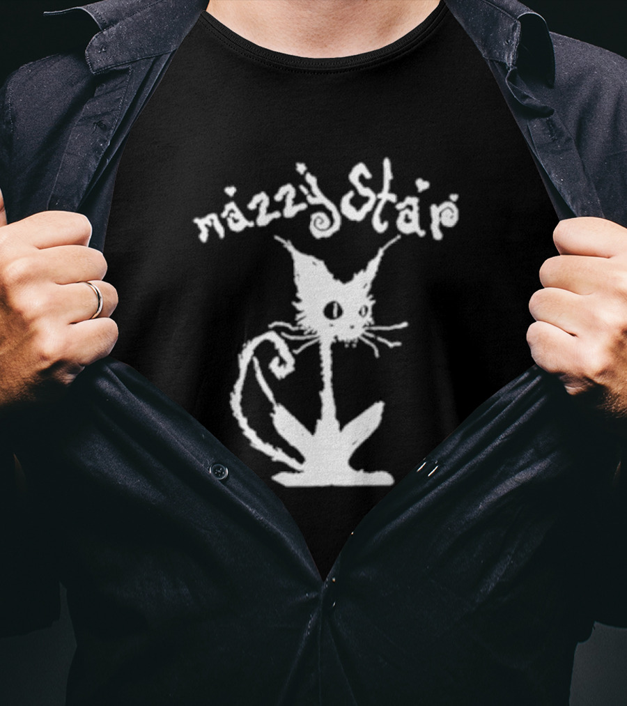 Mazzy Star Black Cat Iconic Whimsical T-Shirt
